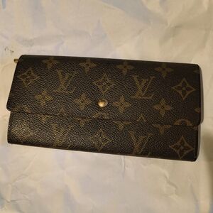 Louis Vuitton Monogram Canvas Flap Wallet in Brown and Gold